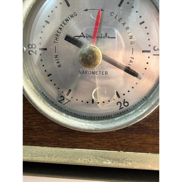 Vintage Airguide Brass Weather Station Mid Century Thermometer Hygrometer WORKS - Picture 8 of 8